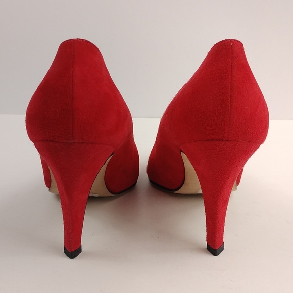 Vintage St John Red Suede Heels - Picture 7 of 12